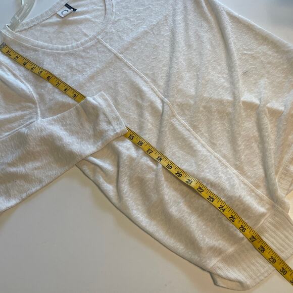 Anthropologie Akemi + Kin Ezri Asymmetrical Tunic Womens Large Ivory Burnout Top - Picture 9 of 9